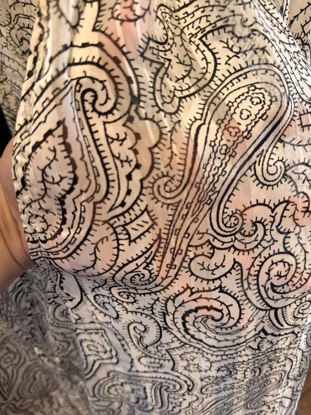 H&M Paisley Print Long Sleeve Frill-Trimmed Blouse Size Medium - Picture 11 of 11